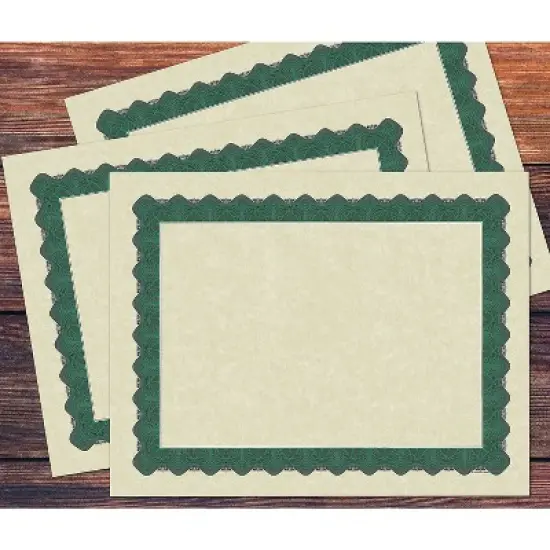 Great Papers Metallic 8.5 x 11 Certificates Beige/Green 934200 image {2}