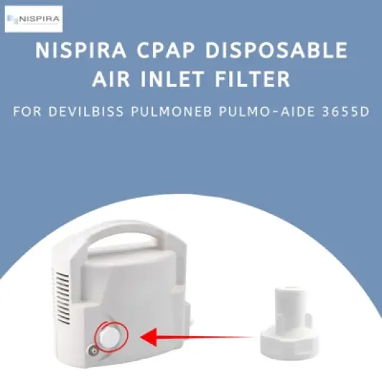 Nispira CPAP Disposable Air Inlet Filter Replacement Compatible with Devilbiss Pulmoneb Pulmo-Aide 3655D, 6 Units image {1}