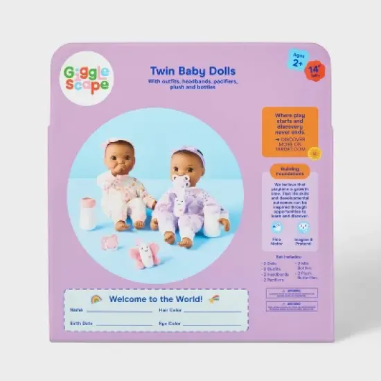 14" Girl Twin Baby Dolls - Gigglescape&trade; image {4}
