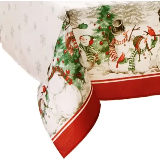 Elrene Snowman Winterland Tablecloth - Elrene Home Fashions image {3}