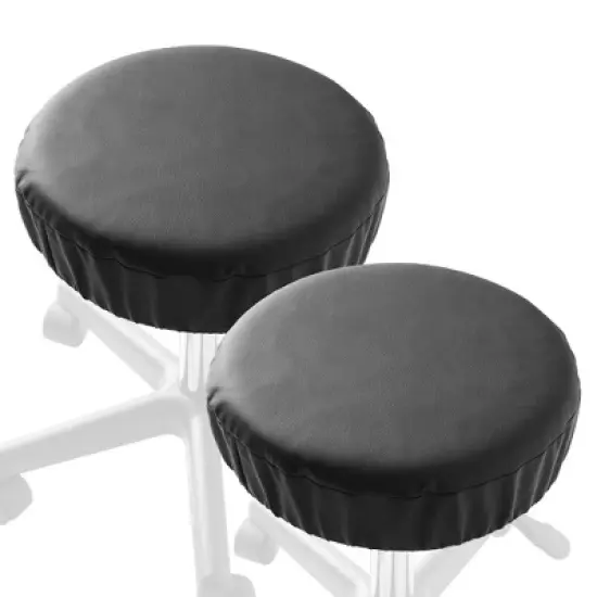 Saloniture 2-Pack Round Stool Seat Cover, Waterproof Slipcover for Swivel Chair or Barstool image {1}