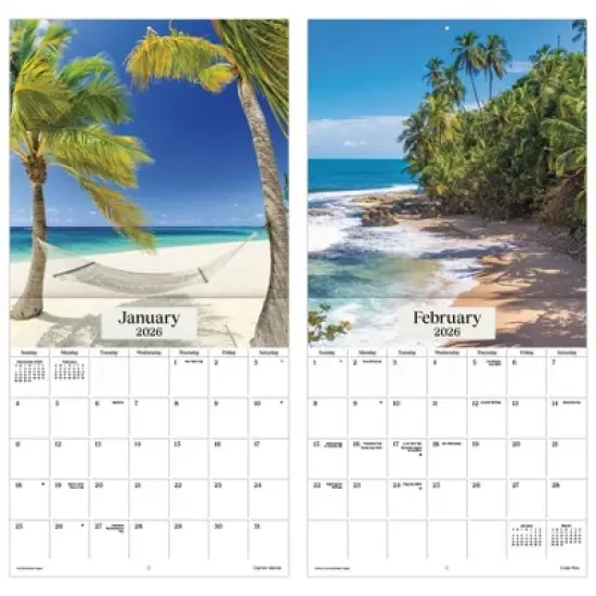Trends International 2026 Beaches 12"x12" Wall Calendar image {5}
