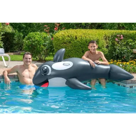 Poolmaster Jumbo Whale Rider Inflatable Swimming Pool Float image {6}