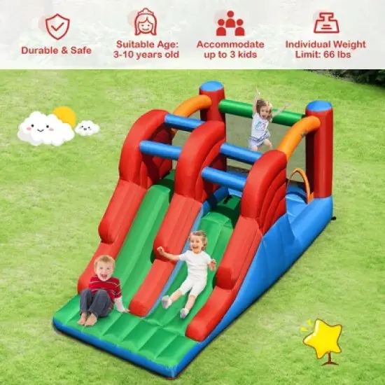 Costway Inflatable Bounce House 3-in-1 Dual Slides Jumping Castle Bouncer without Blower image {3}