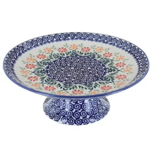 Blue Rose Polish Pottery P042 Manufaktura Pedestal Plate image {2}