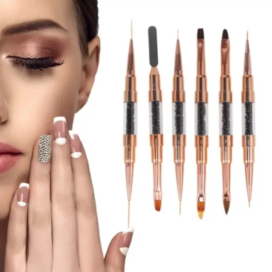 Unique Bargains Rhinestones Handle Nail Art Brushes Kit 1 Set image {3}