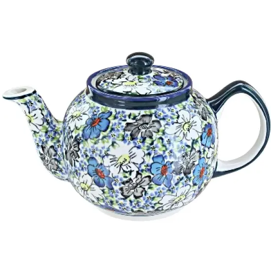 Blue Rose Polish Pottery 596 Zaklady Medium Teapot image {3}