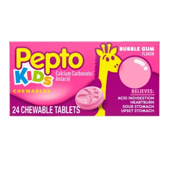 Pepto-Bismol Children's Antacid Chewable Tablets - Bubble Gum - 24ct image {9}