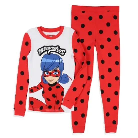 Miraculous: Tales of Ladybug & Cat Noir Girls' Tight Fit Sleep Pajama Set Red image {5}