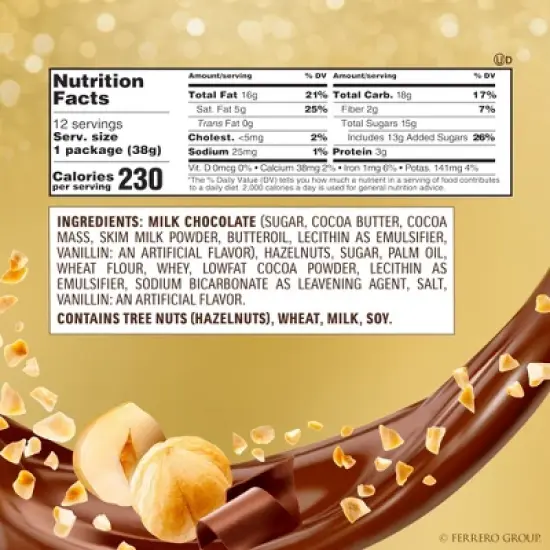 Ferrero Rocher Fine Hazelnut Chocolate Candy - 7oz/16ct image {1}
