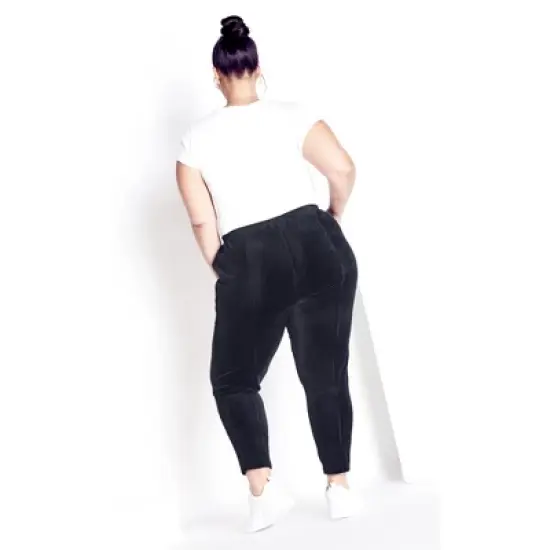 Women's Plus Size Velour Panel Pant - slate | AVENUE image {4}