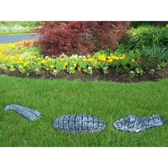 3" Aluminum Garden Gator Outdoor Sculpture - Antique Pewter - Oakland Living image {2}