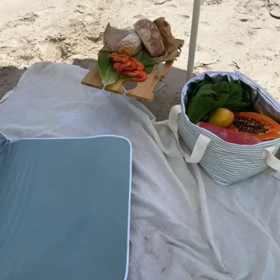 Sunnylife Light Cooler Bag - La Palma Sage Stripe - 4.9Gal, Hot/Cold Insulation image {4}