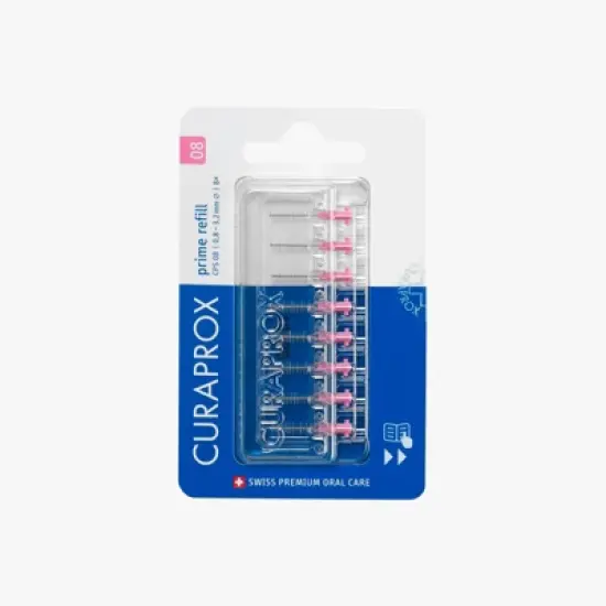 Curaprox CPS 08 Prime Refill Pink, 8-Pack Interdental Brushes for Gentle Cleaning of Tight Gaps image {7}