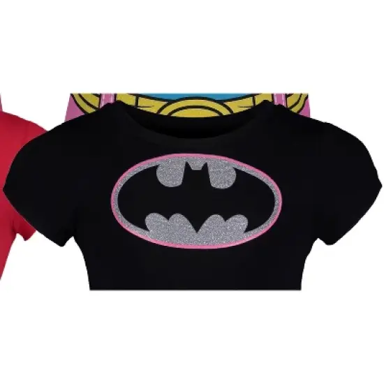 DC Comics Justice League Batman Superman Wonder Woman Toddler Girls 4 Pack T-Shirts Batgirl/Supergirl/Wonder Woman  image {6}