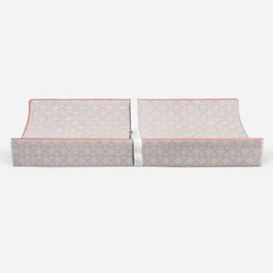 Bacati - Floral Muslin Changing Pad Cover Coral image {5}