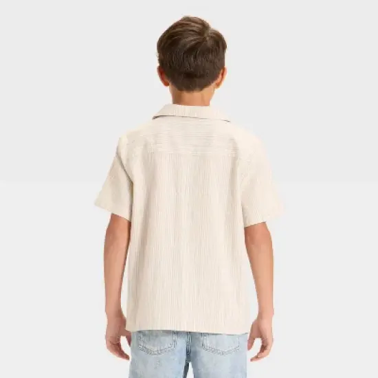 Boys' Short Sleeve Woven Button-Down Shirt - art class&trade; image {1}