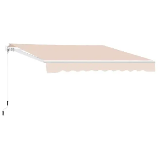 Manual Retractable Awning 118"x96" - Heavy Duty Aluminum Frame & 280g Waterproof Polyester Fabric for Patio, Deck, Porch image {9}
