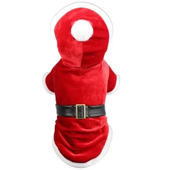 Parisian Pet 'Santa Claus Hoodie' for Dogs and Cats, Dog Christmas Holiday Apparel, Red image {4}