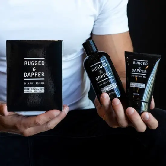 RUGGED & DAPPER Daily Duo Skincare Set for Men | Includes Age + Damage Defense Moisturizer & Daily Power Scrub Face Wash image {1}