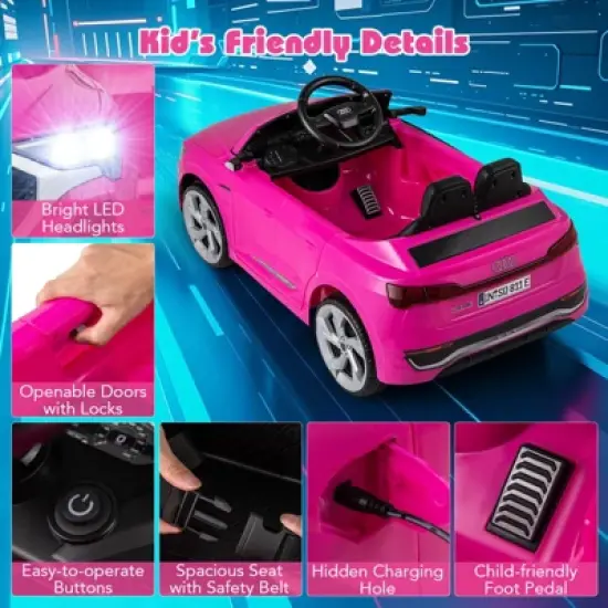 Infans 12V Kids Ride On Car w/Remote Control 4 Wheels Suspension 3 Speeds LED Headlight image {4}
