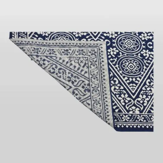 Tapestry Outdoor Rug Blue - Threshold image {2}
