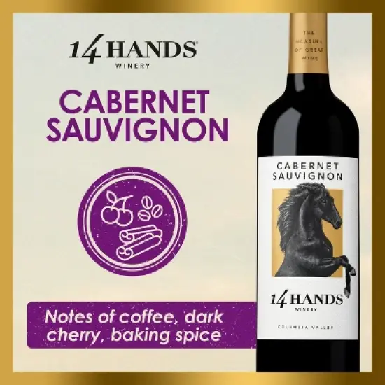 14 Hands Cabernet Sauvignon Red Wine - 750ml Bottle image {4}
