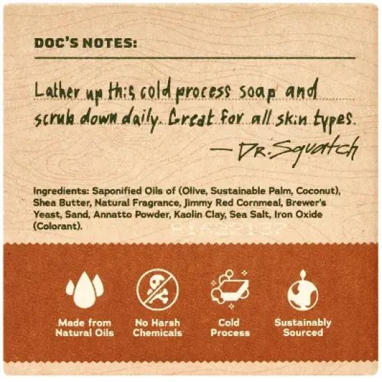 DR. SQUATCH Men's All Natural Bar Soap - Wood Barrel Bourbon - 5oz image {1}
