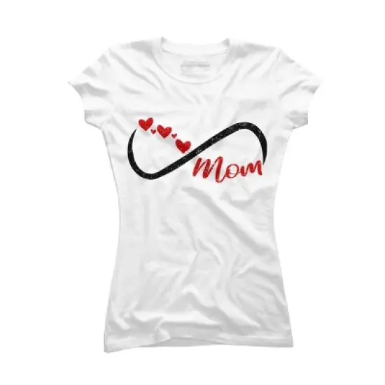 Junior's Design By Humans Forever Mom Hearts By Semir T-Shirt image {3}