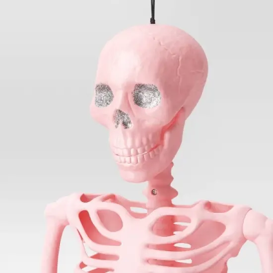 36" Poseable Skeleton Halloween Decorative Prop Pink Blush - Hyde and EEK! Boutique&trade; image {2}