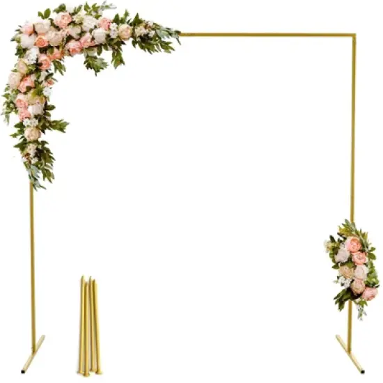 GARPROVM 6.6FT Gold Square Wedding Arch Stand Arbor for Outdoor Events image {8}