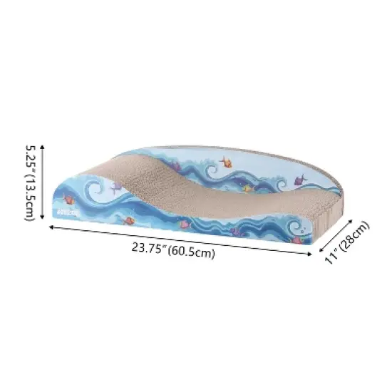 THE LICKER STORE Kokomo Coastal Cardboard Lounge Bed Cat Scratcher with Catnip image {3}