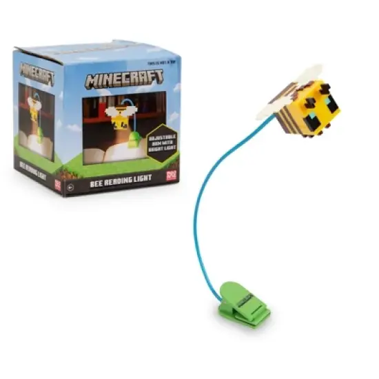 Minecraft Yellow Bee Battery-Powered Reading Light with Clip and Adjustable Arm image {2}