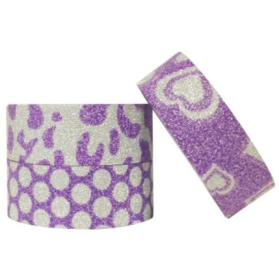 Wrapables Purple Power Japanese Washi Masking Tape (Set of 3) image {2}