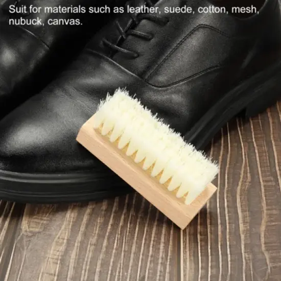 Unique Bargains Canvas Sneakers Handheld Shoes Cleaning Scrub Brush White 1 Pc image {3}