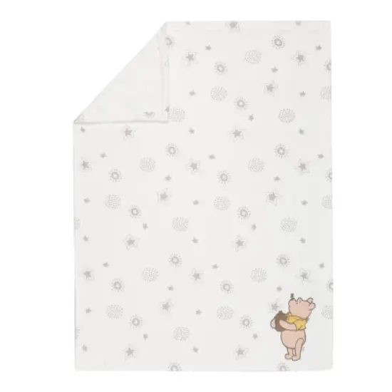 Lambs & Ivy Disney Baby WINNIE THE POOH Cream Fleece Appliqued Baby Blanket image {2}