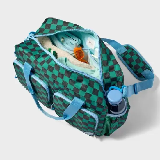 Kids' Weekender Duffel Bag Green Checkered - Cat & Jack&trade;️ image {1}