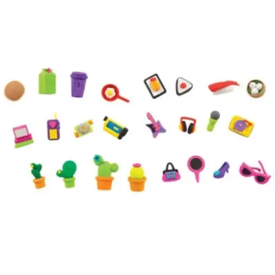 Build, Erase & Fun! Eraser World 3D Mini Eraser Assortment (24 Pack) image {1}