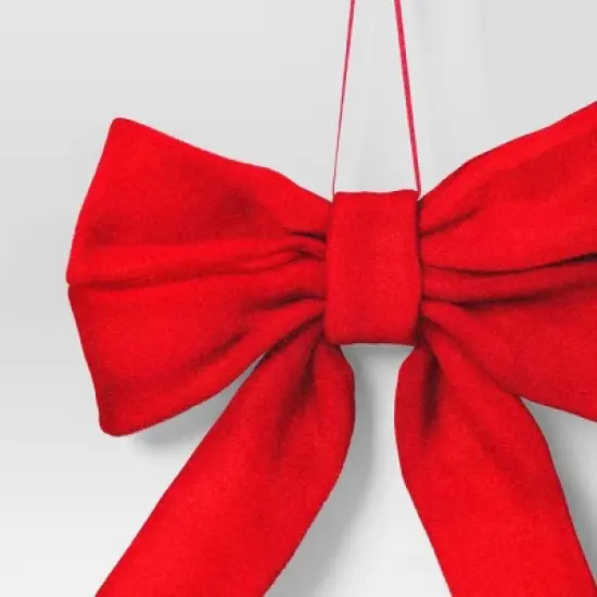 6.5" Christmas Velvet Bow Ornament Red - Wondershop&trade; image {2}