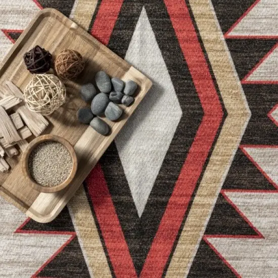 nuLOOM Elora Southwestern Machine Washable Area Rug image {5}