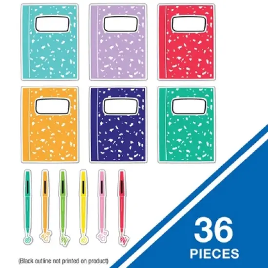 Carson Dellosa Education Notebooks and Pens Cut-Outs, 36 Per Pack, 3 Packs image {2}