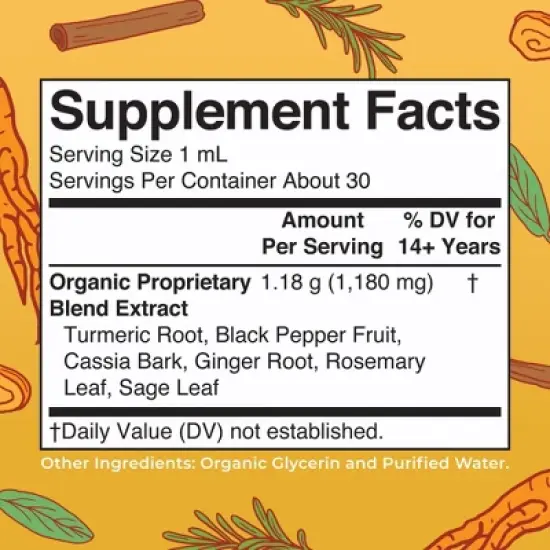 MaryRuth's Turmeric Gold Drops, Org, 1 oz image {1}