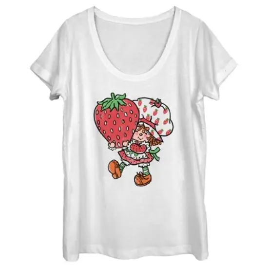 Women's Strawberry Shortcake Cartoon Cute Berry Scoop Neck image {3}