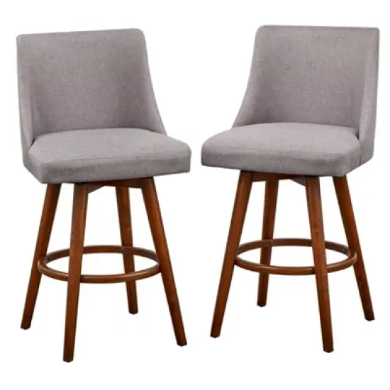 5pc Derby Counter Height Dining Set Walnut/Gray - Lifestorey image {5}