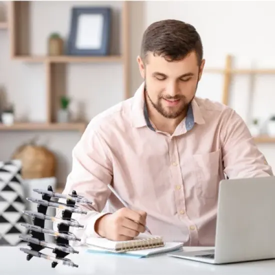 Unique Bargains Acrylic Space-Saving Design Pen Holder 2 Pcs image {2}