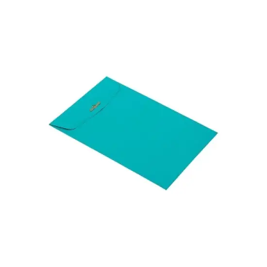 JAM Paper 6 x 9 Open End Catalog Colored Envelopes with Clasp Closure Sea Blue Recycled 10/Pack image {4}