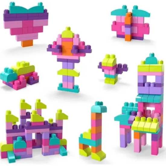 MEGA BLOKS Big Building Bag - Pink 80pcs image {4}