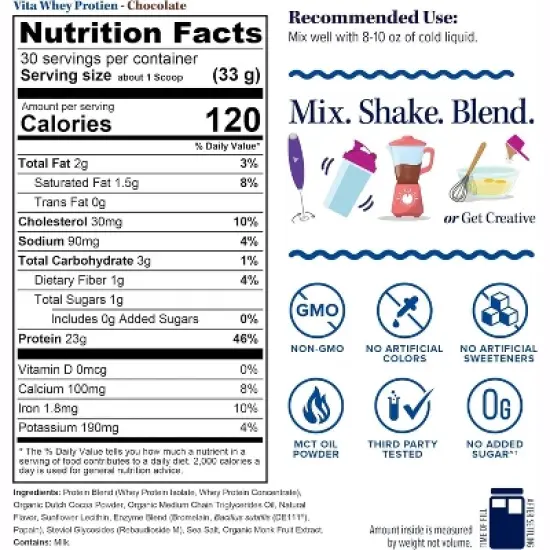 Vitauthority Whey Protein Powder for Women, Supports Digestion, Nutrient Absorption & Energy Post-Workout & Daily Nutrition, 30 Servings image {5}