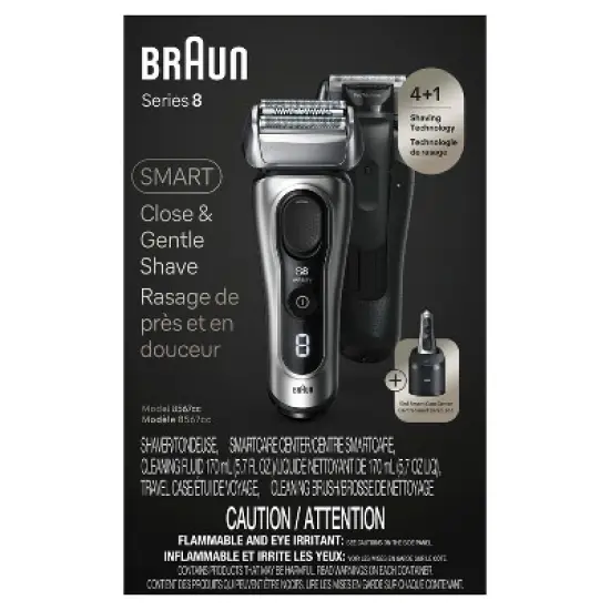 BRAUN SERIES 8-8567CC RECHARGEABLE WET & DRY SHAVER + SMARTCARE CENTER image {8}