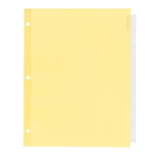 Office Essentials Insertable Plastic Tab Dividers for 3 Ring Binders, 8-Tab Sets, Clear Tabs, 12 Sets (21942) image {2}